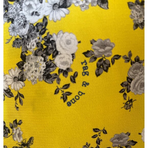 Rag & Bone Womens Yellow Floral Button-Down Shirt With Western Details XS - Picture 7 of 14